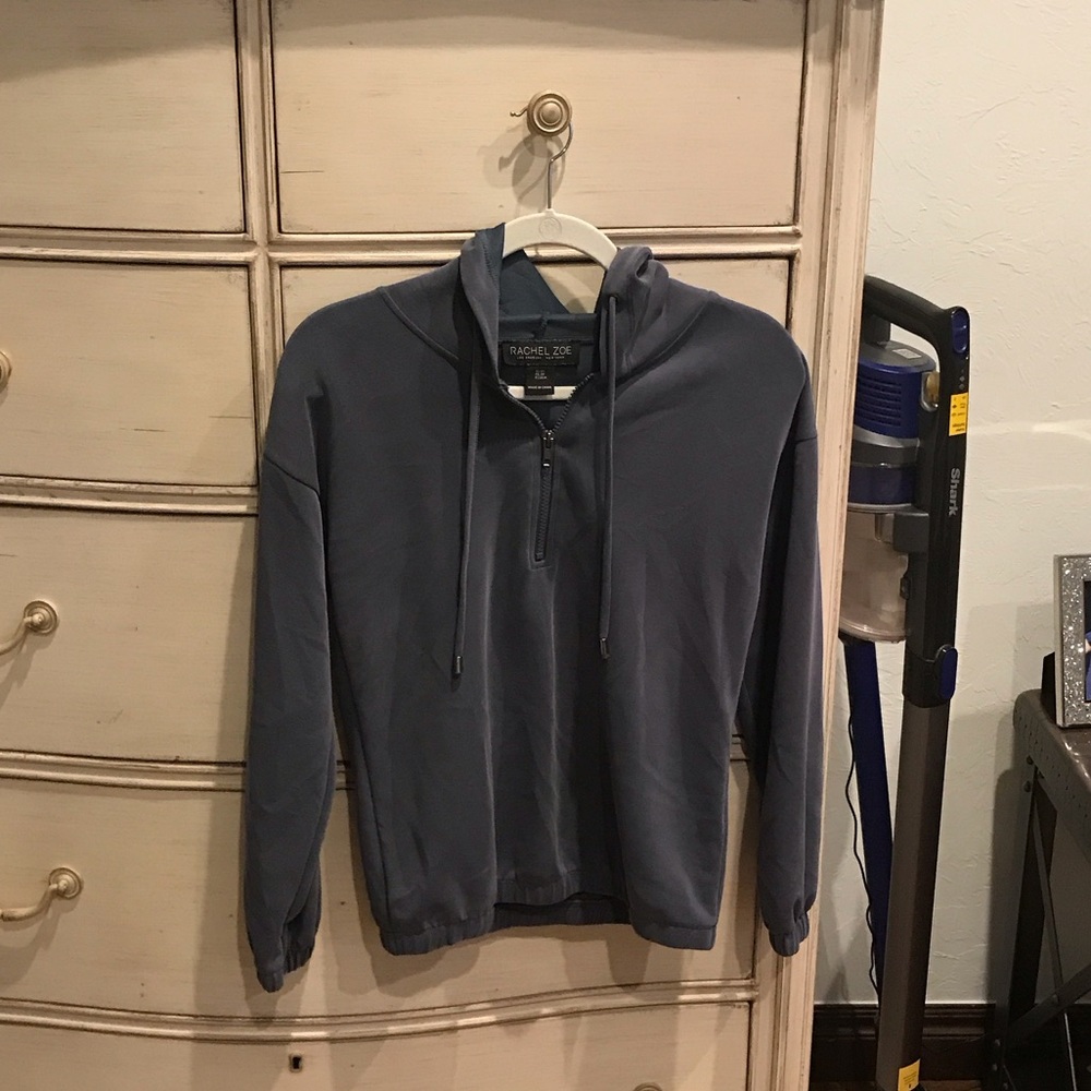 Rachel Zoe Women's Blue Half-Zip Hoodie